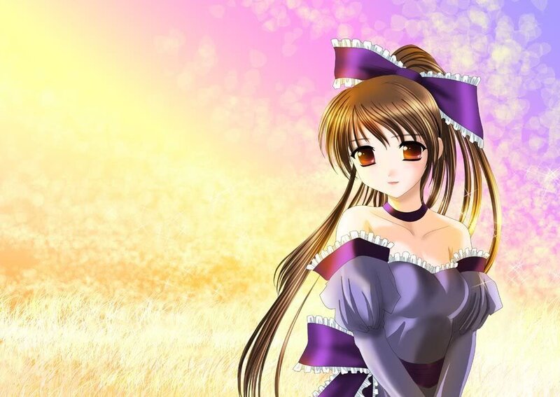 anime girl in a field