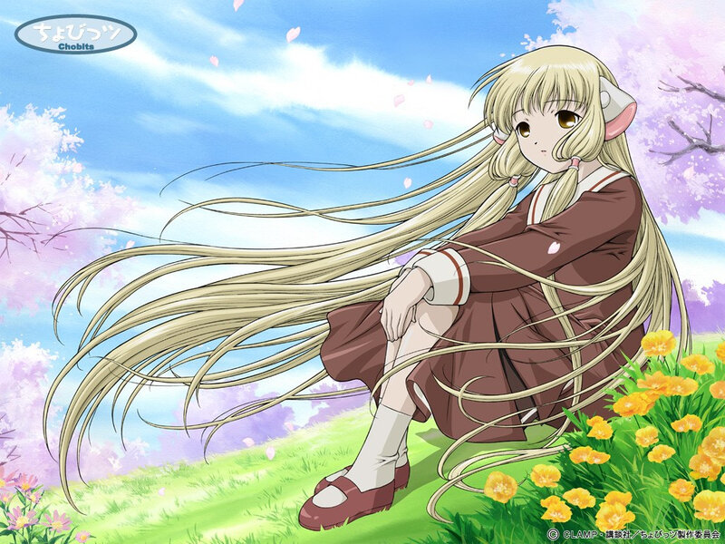 Anime girl in a field