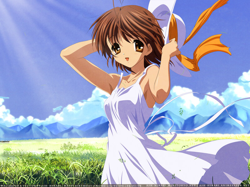Anime girl in a field