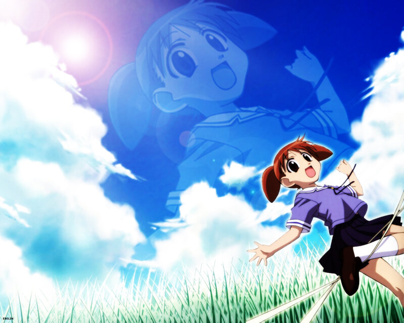anime girl in a field