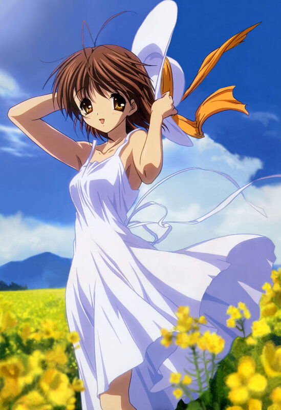 Anime girl in a field