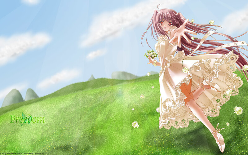 Anime girl in a field