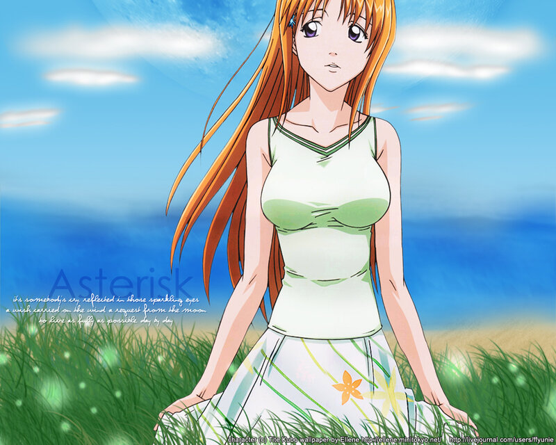 anime girl in a field