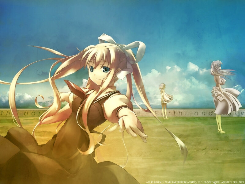 Anime girl in a field