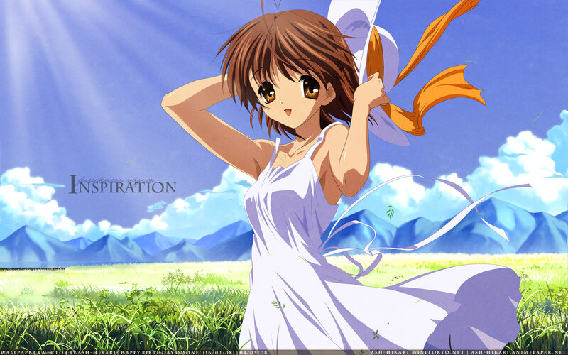 Anime girl in a field