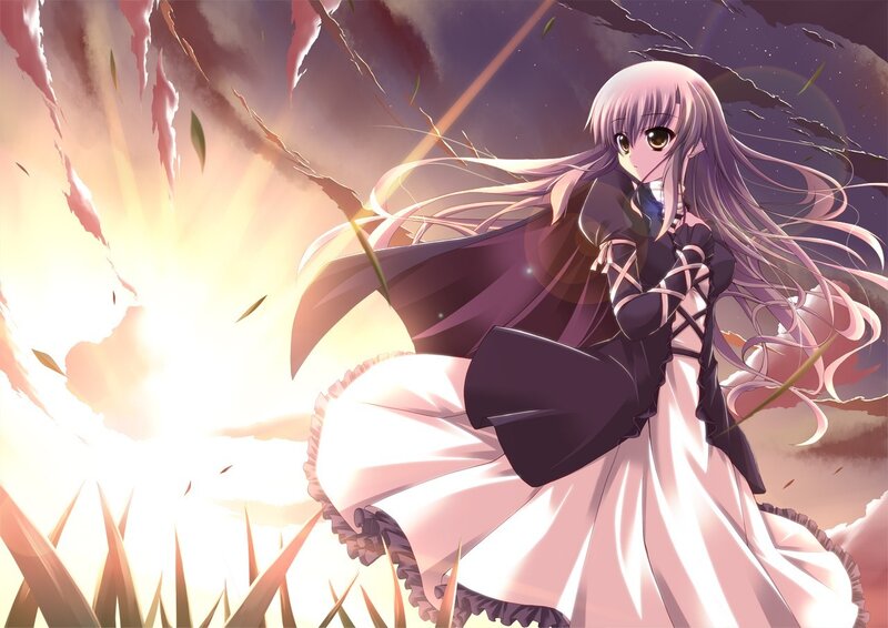 anime girl in a field