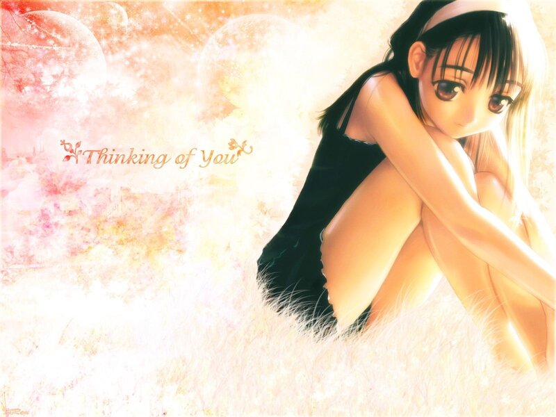 Anime girl in a field