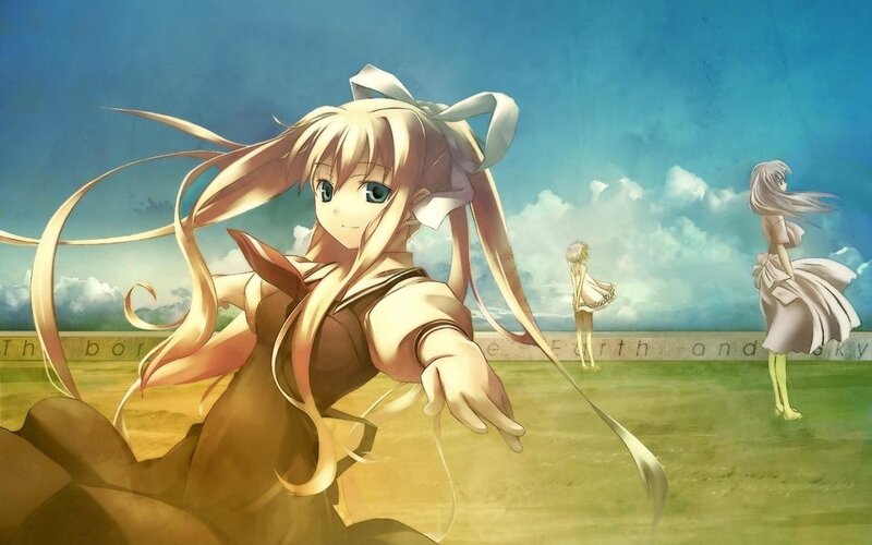 anime girl in a field