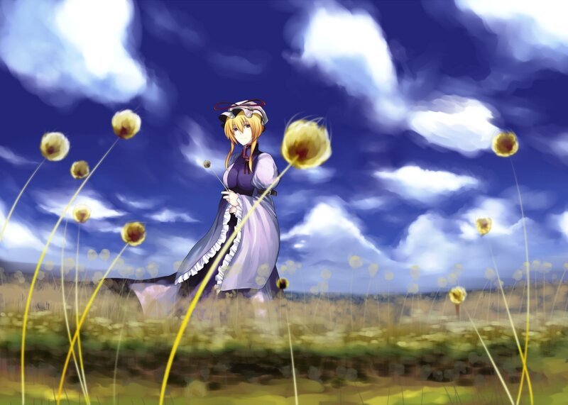 Anime girl in a field
