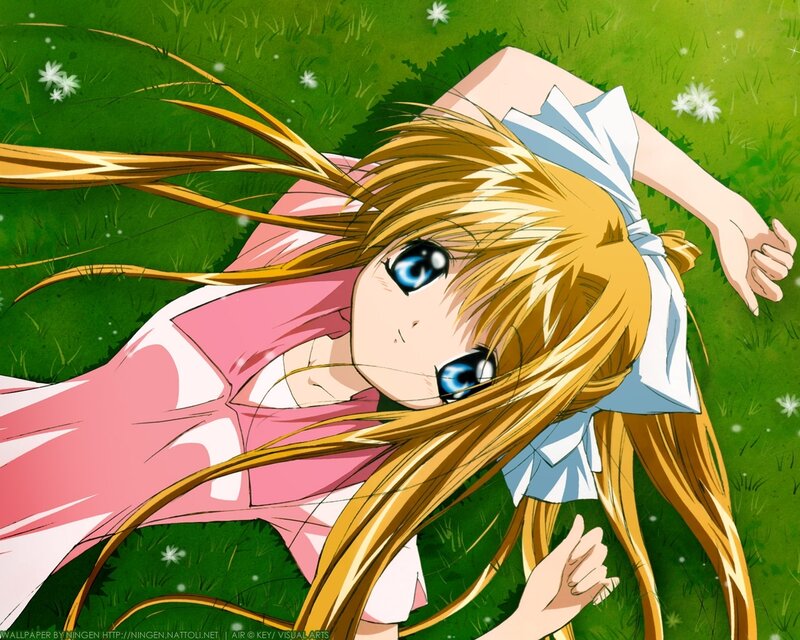 Anime girl in a field