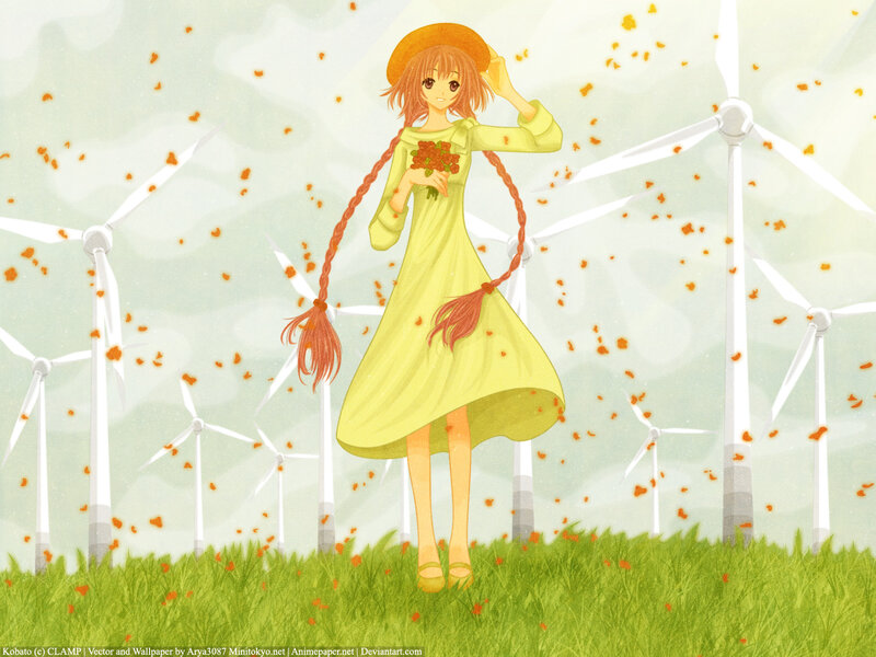 Anime girl in a field