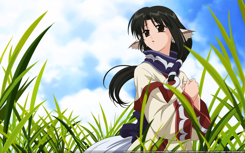 anime girl in a field