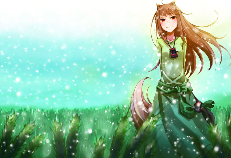 anime girl in a field