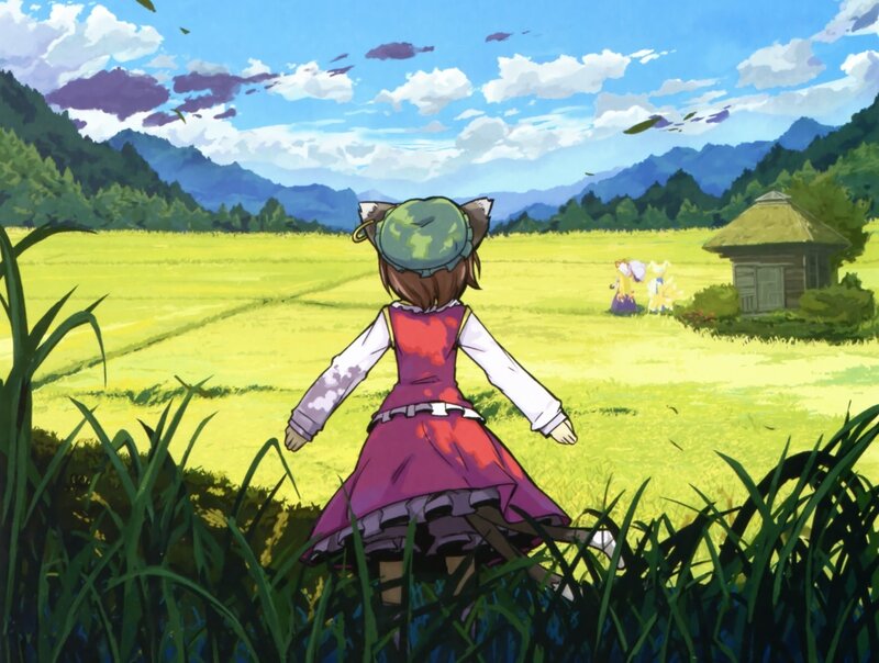 Anime girl in a field