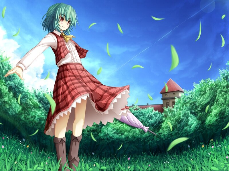 Anime girl in a field