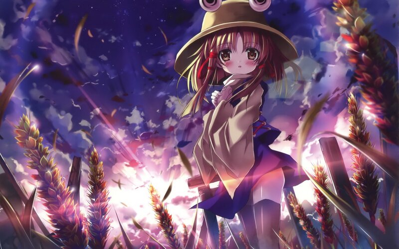anime girl in a field