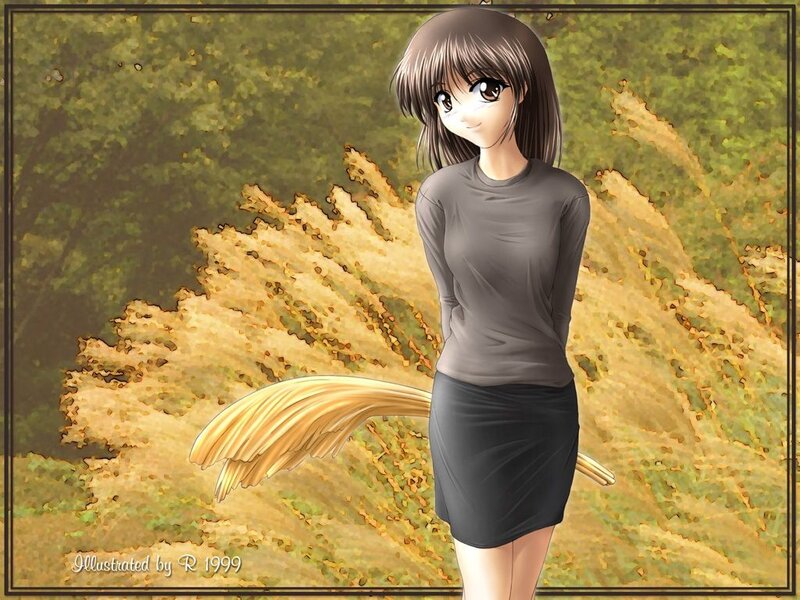 anime girl in a field