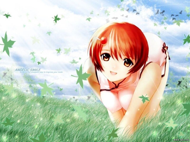 Anime girl in a field