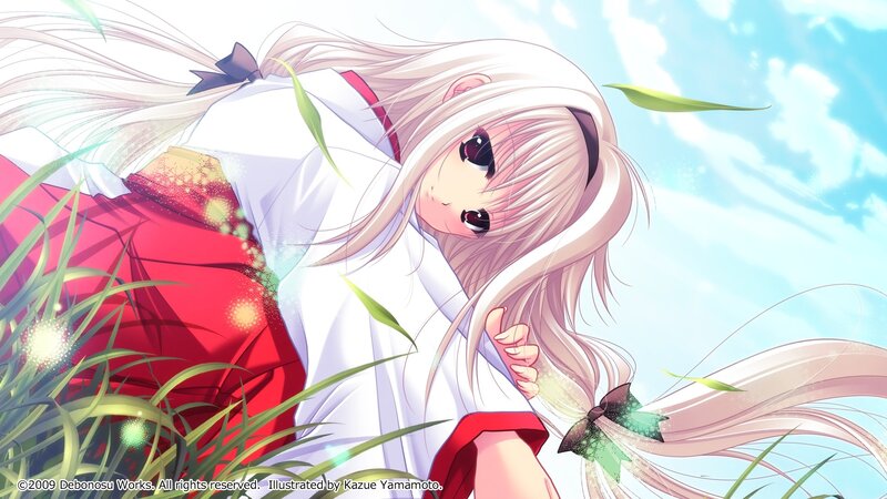 Anime girl in a field