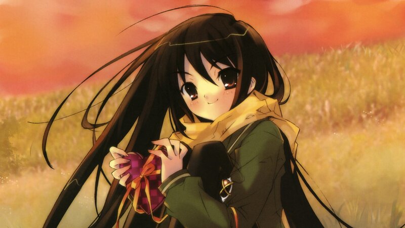 anime girl in a field