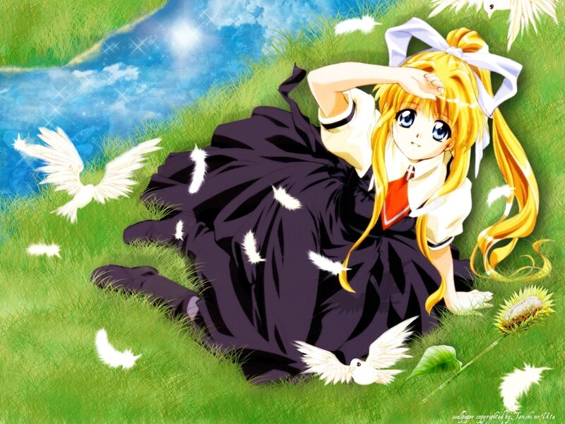 Anime girl in a field