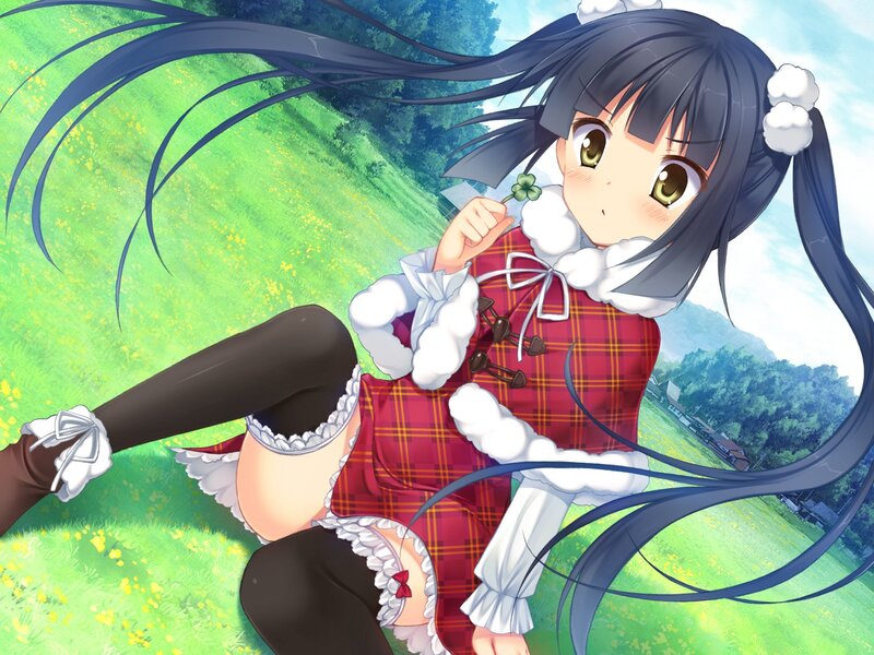 Anime girl in a field