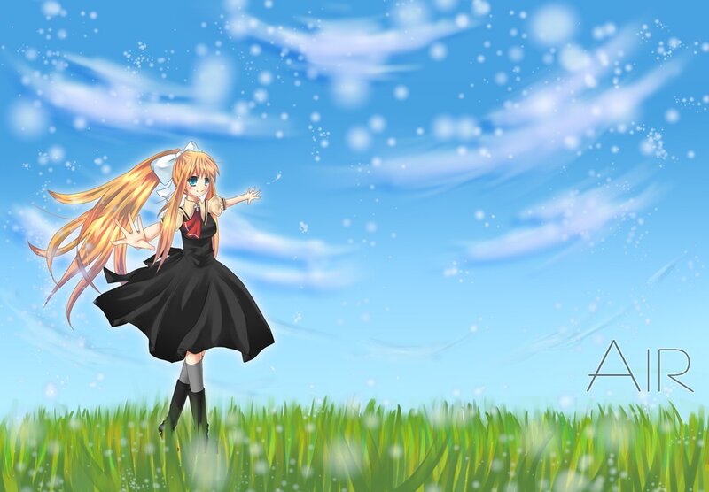 Anime girl in a field