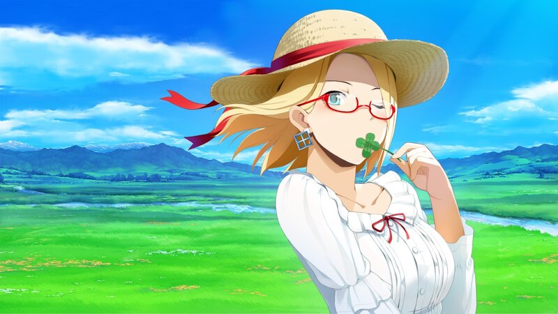 anime girl in a field