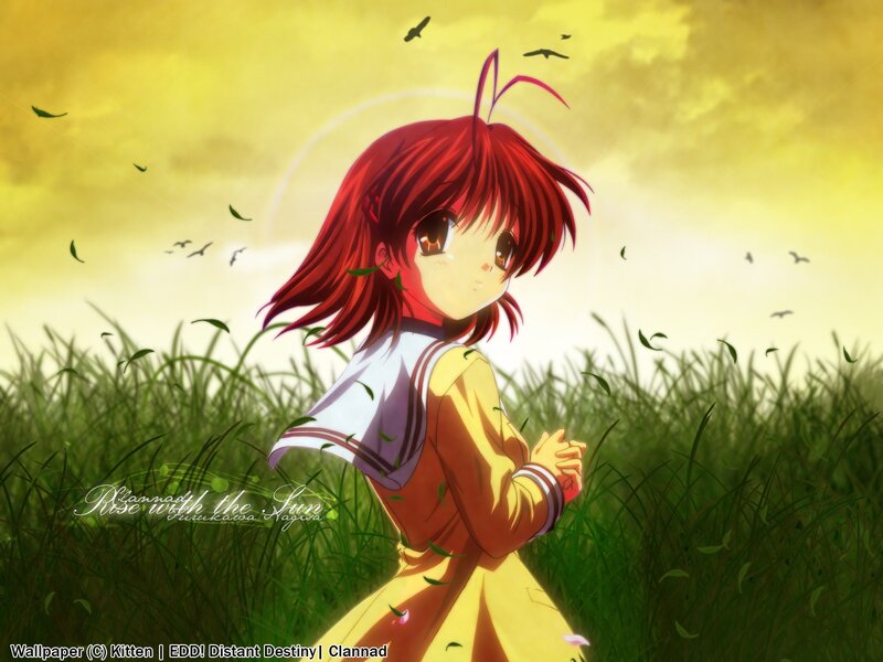 Anime girl in a field