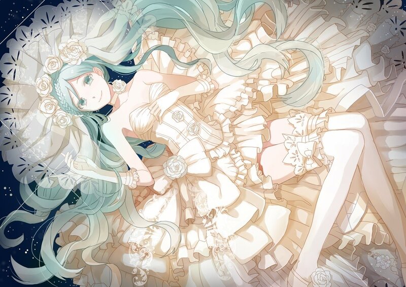 Anime girl in a floral dress