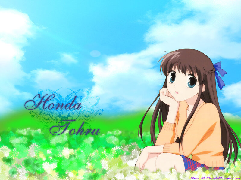 Anime girl in a flower field