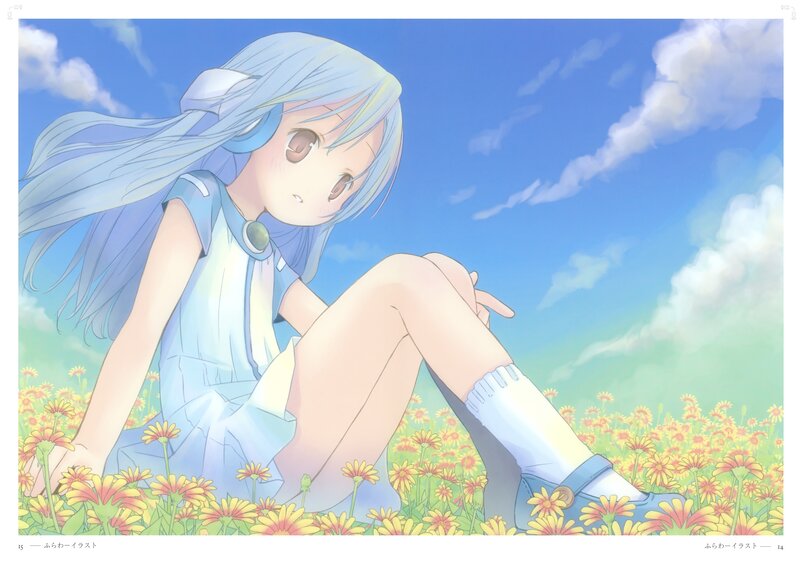 anime girl in a flower field