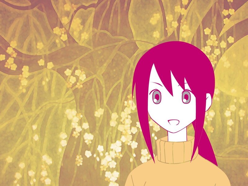 Anime girl in a flower field