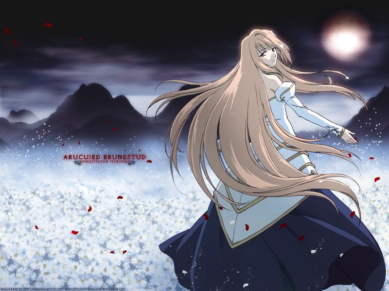 Anime girl in a flower field