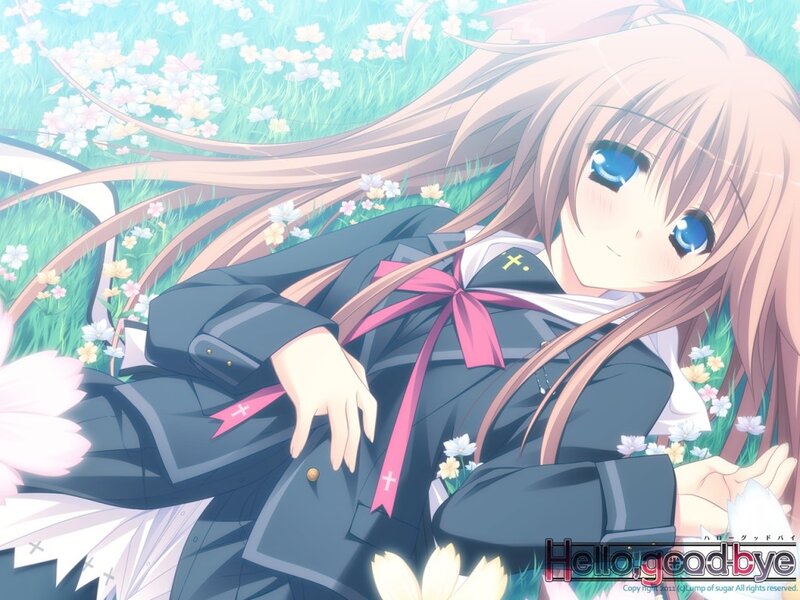 Anime girl in a flower field
