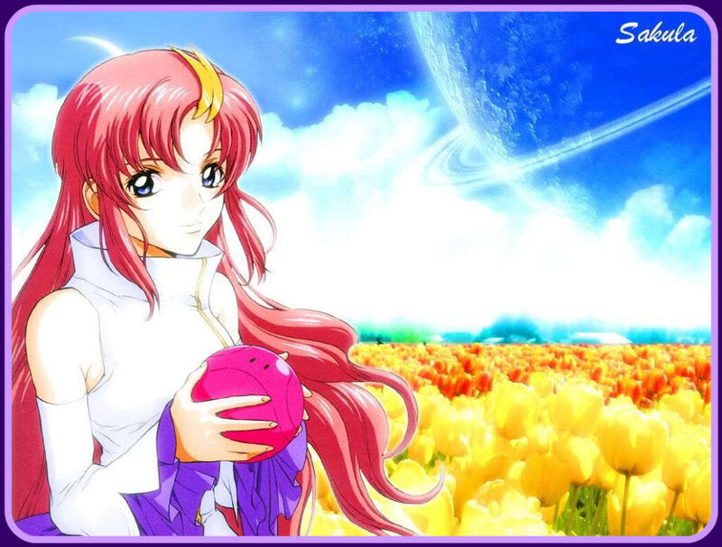 Anime girl in a flower field