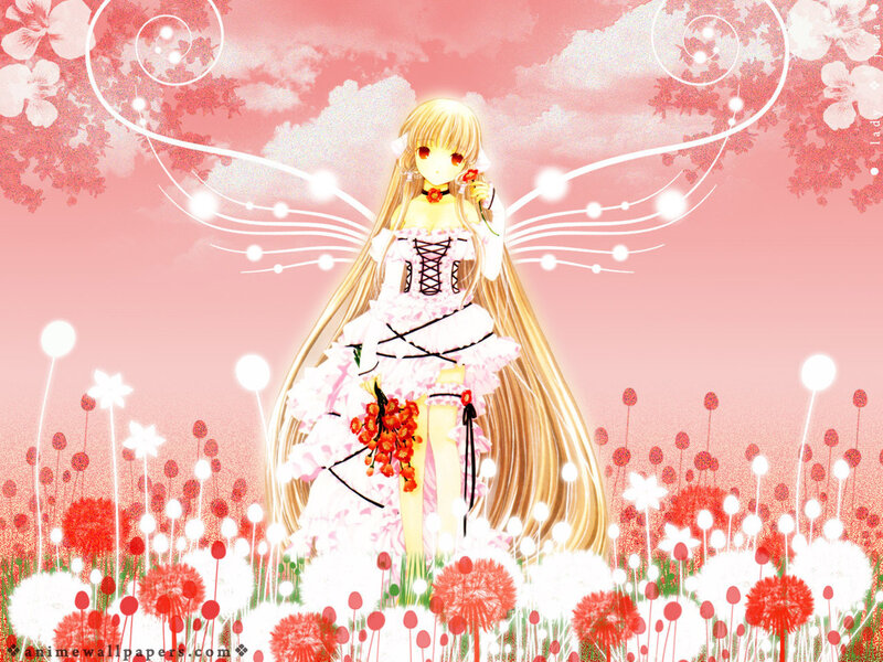 Anime girl in a flower field
