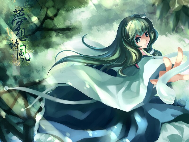 Anime girl in a forest