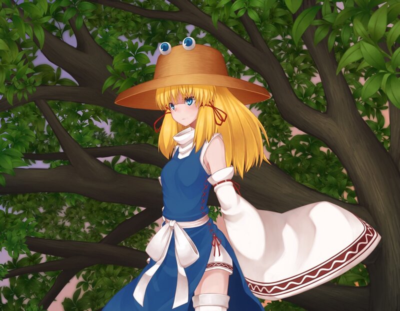 Anime girl in a forest