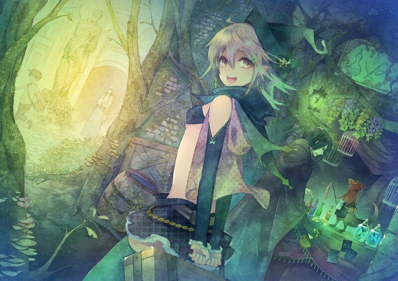 Anime girl in a forest