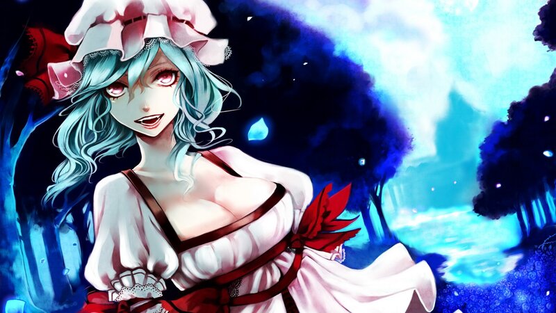 anime girl in a forest