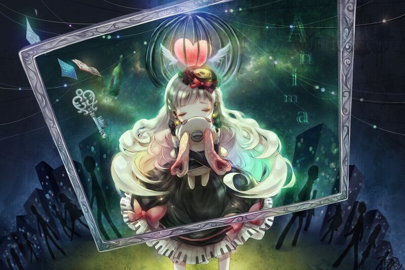 Anime Girl in a Frame — Green