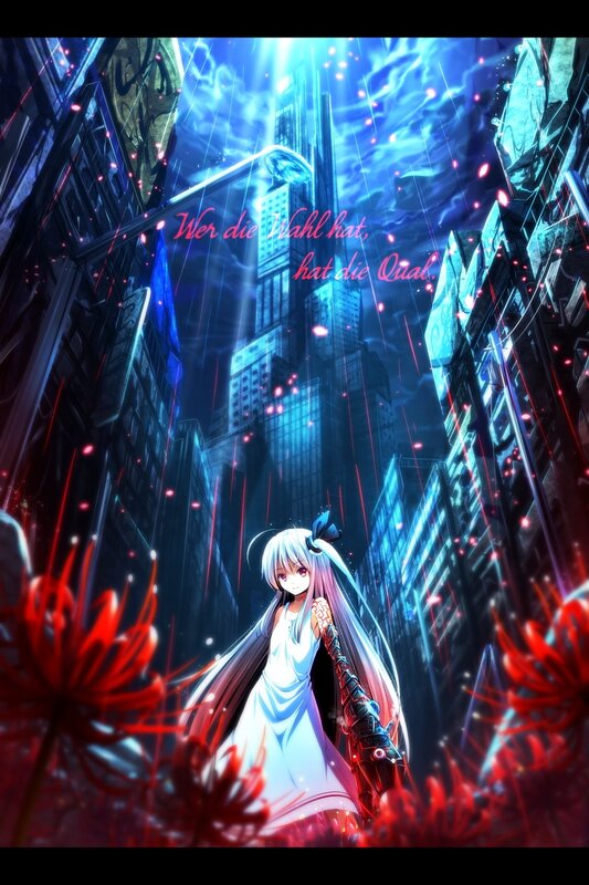 Anime girl in a futuristic city