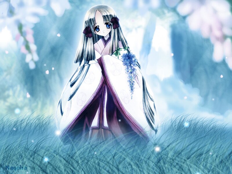 anime girl in a garden
