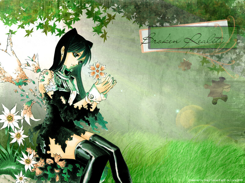 Anime girl in a garden