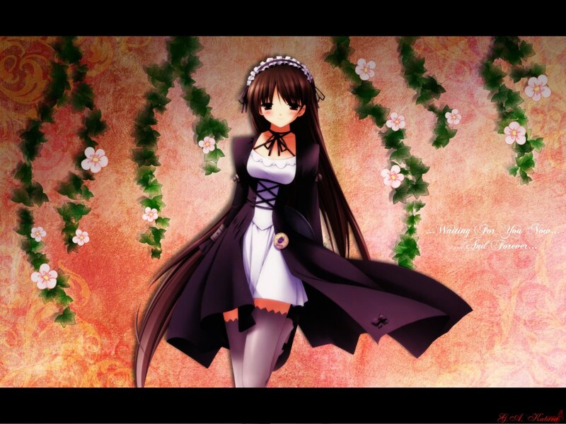 anime girl in a garden