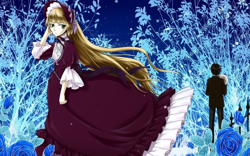 anime girl in a garden