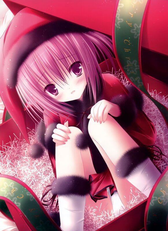 Anime girl in a gift box