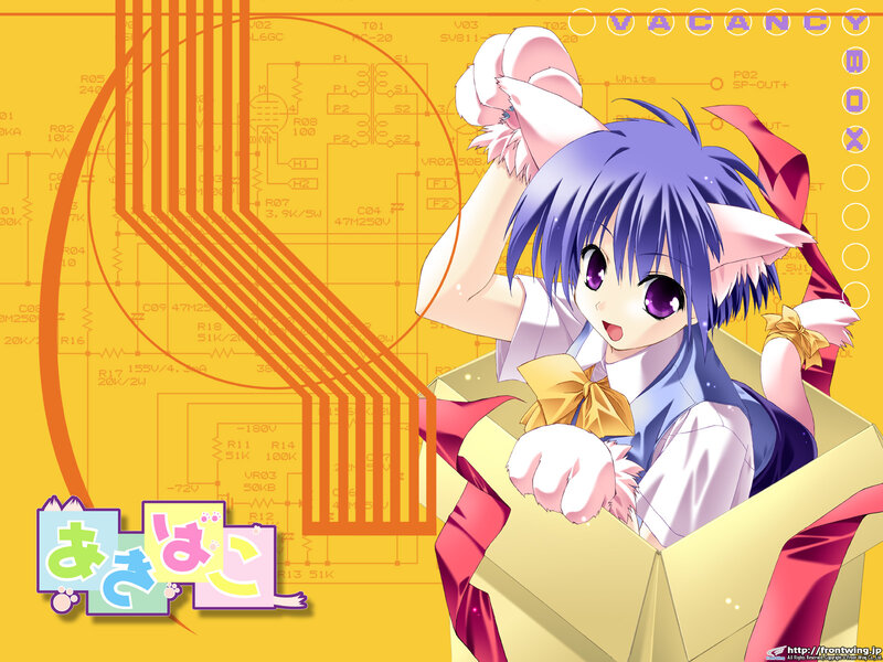 Anime girl in a gift box