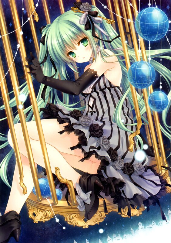 anime girl in a golden cage
